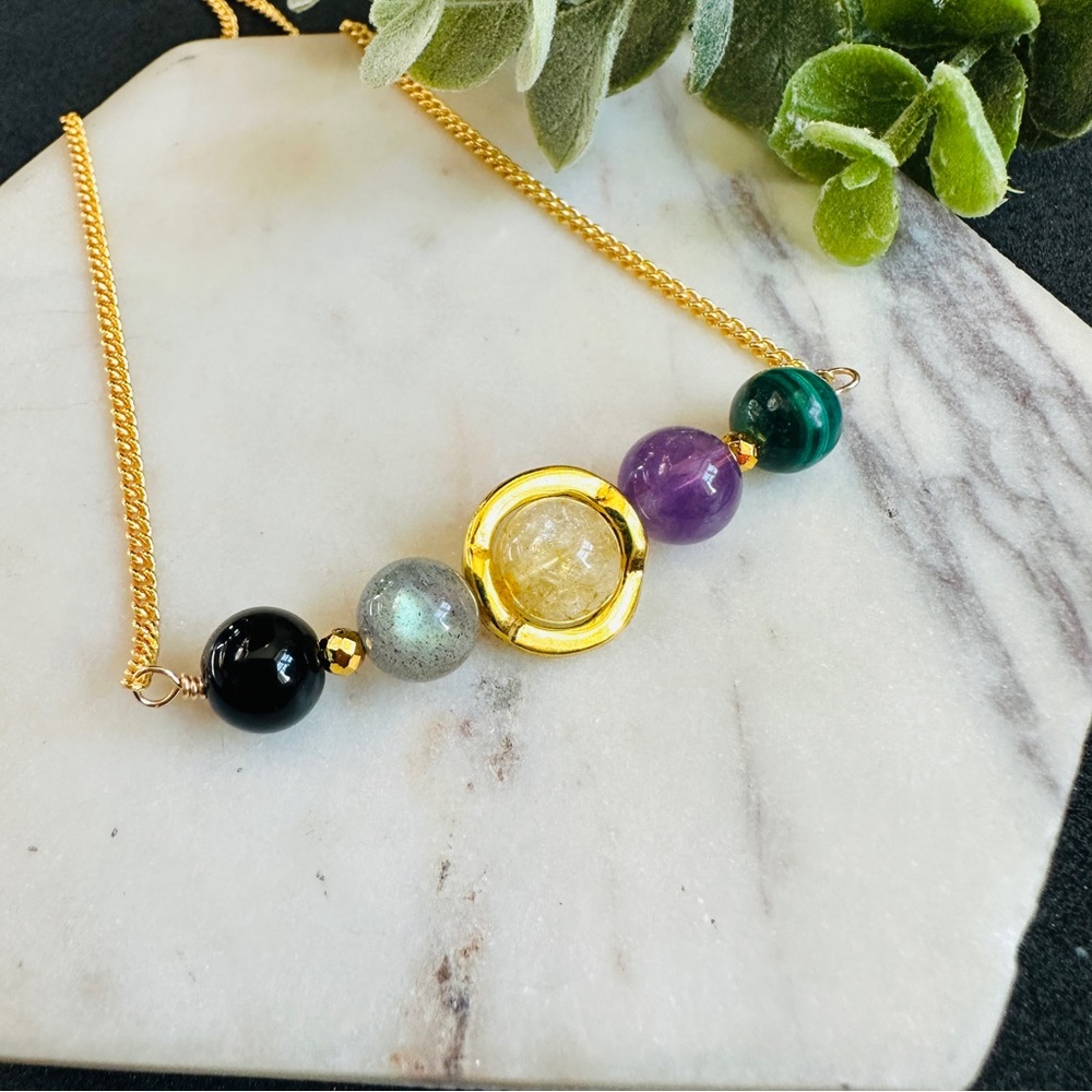 Scorpio Zodiac Crystal Birthstone Necklace 18k Gold